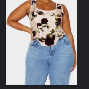 Dusty Pink Velvet Corset Top